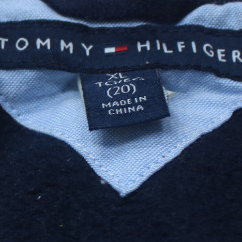 Tommy Hilfiger Teens Red Blue Full Zip Hoodie XL (20) Cotton Blend