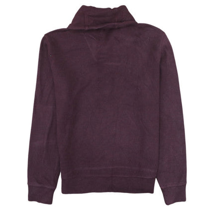 Polo Ralph Lauren Men's Purple Cotton Shawl Neck Jumper Size L