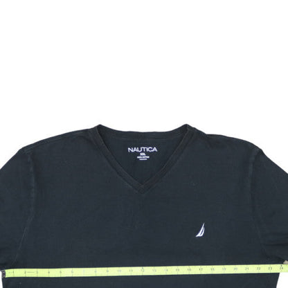 Nautica Men's Black 2XL V-Neck Cotton T-Shirt