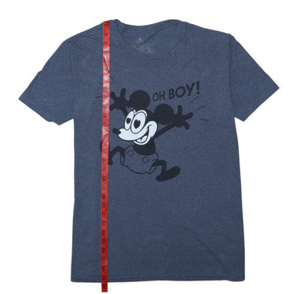 Disney Women's Blue Mickey Mouse Oh Boy! Graphic T-Shirt Size L