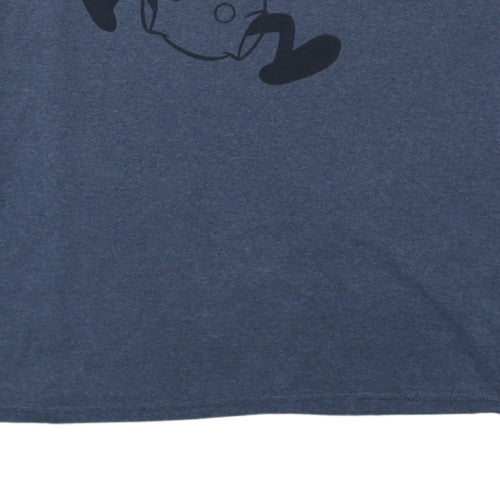 Disney Women's Blue Mickey Mouse Oh Boy! Graphic T-Shirt Size L