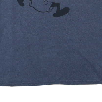 Disney Women's Blue Mickey Mouse Oh Boy! Graphic T-Shirt Size L