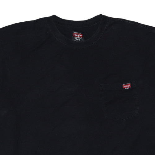 Wrangler Men's Black 4XL Pocket Crew Neck Cotton T-Shirt