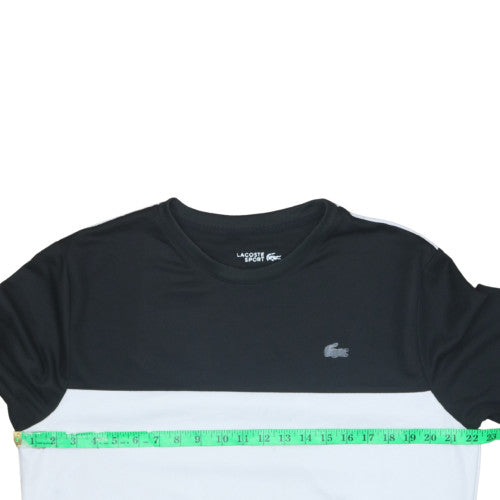 Lacoste Men's Black White 2XL Crew Neck Pullover Sweatshirt