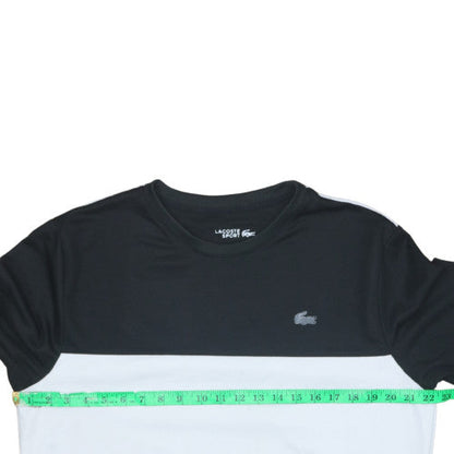 Lacoste Men's Black White 2XL Crew Neck Pullover Sweatshirt