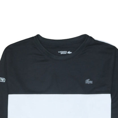 Lacoste Men's Black White 2XL Crew Neck Pullover Sweatshirt