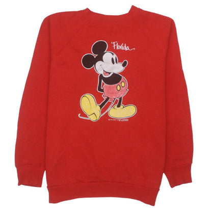 Velva Sheen Womens Red Mickey Mouse Pullover Sweatshirt Size L