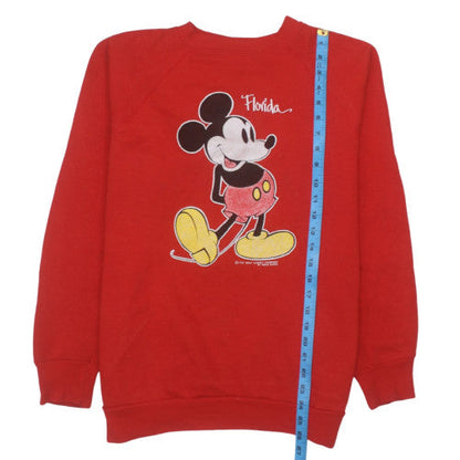 Velva Sheen Womens Red Mickey Mouse Pullover Sweatshirt Size L
