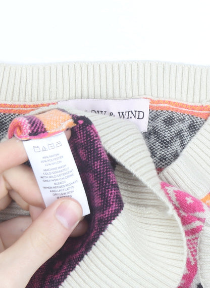 Willow & Wind Womens Multicoloured Fair Isle Knit Sleeveless Crop XS