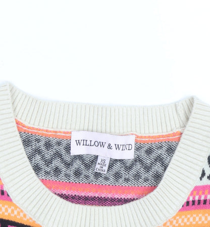 Willow & Wind Womens Multicoloured Fair Isle Knit Sleeveless Crop XS
