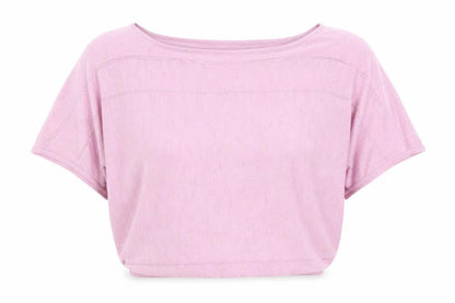 Oliver Bonas Women’s Pink Linen Blend Cropped Knit T-Shirt Size 12