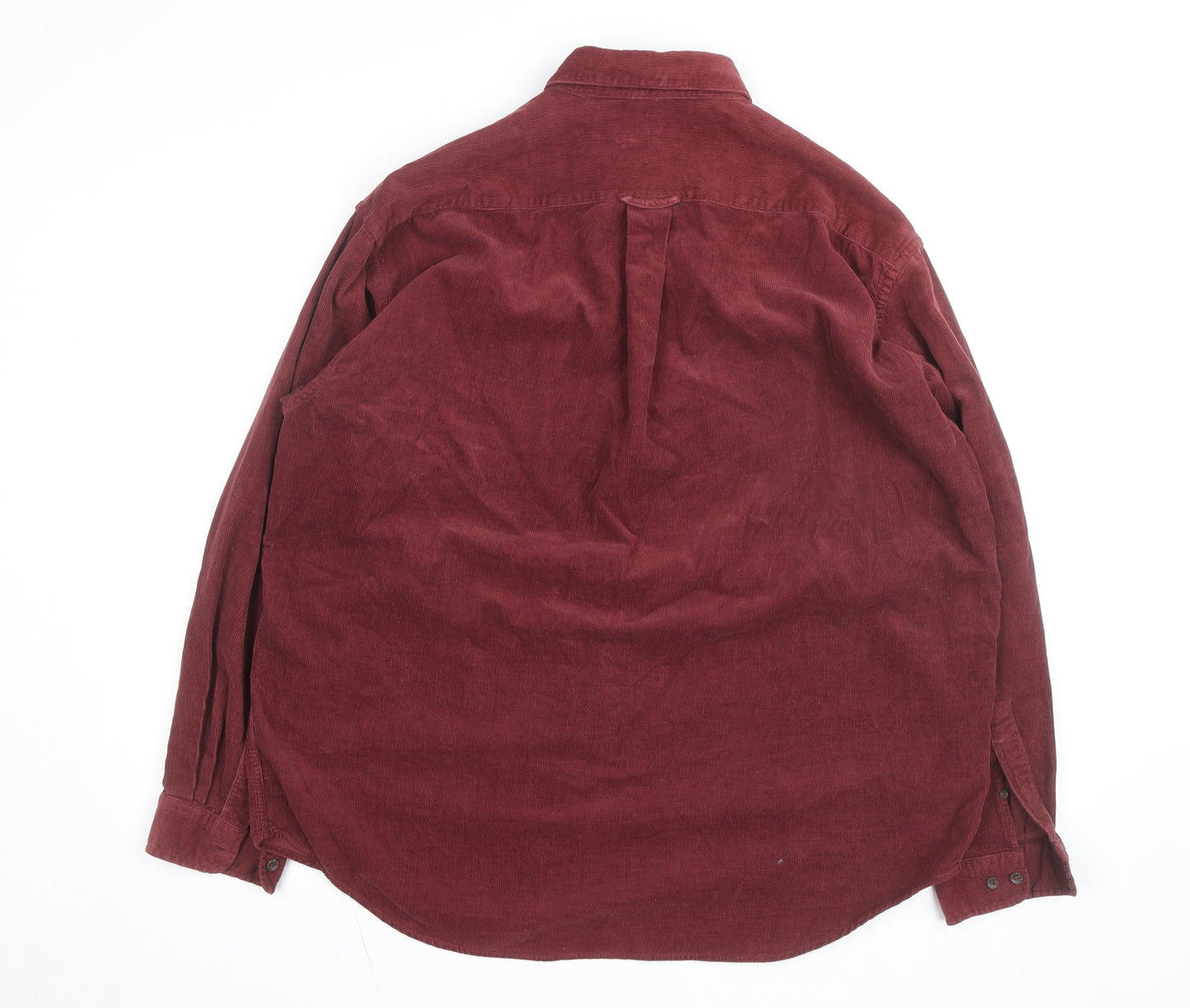 Esprit Men Red Corduroy Button-Up Long Sleeve Shirt L