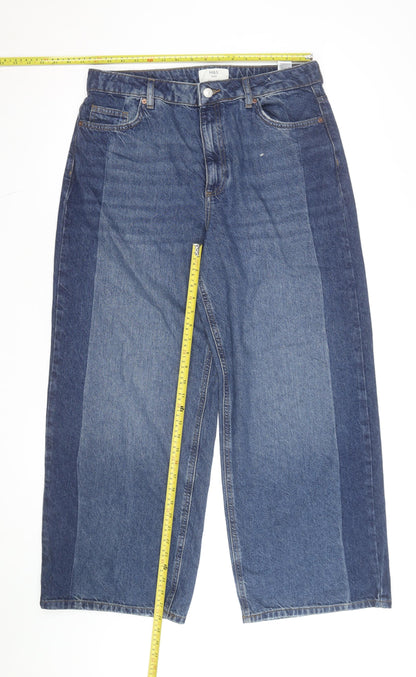 Marks and Spencer Women's Blue Wide-Leg High-Rise Jeans Size 12
