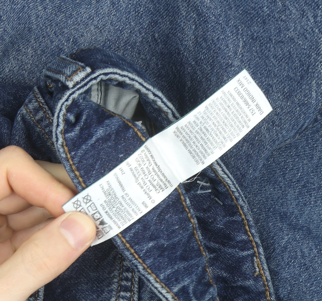 Marks and Spencer Women's Blue Wide-Leg High-Rise Jeans Size 12