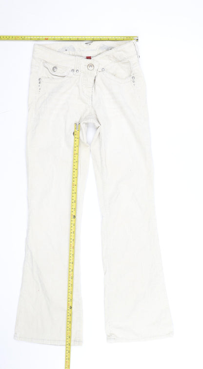 River Island Womens Ivory Corduroy Bootcut Jeans Size 8