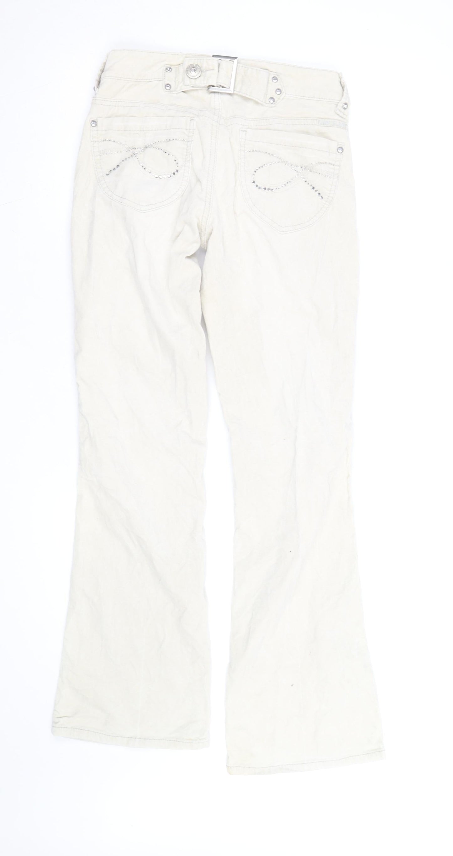 River Island Womens Ivory Corduroy Bootcut Jeans Size 8