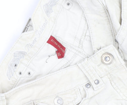 River Island Womens Ivory Corduroy Bootcut Jeans Size 8
