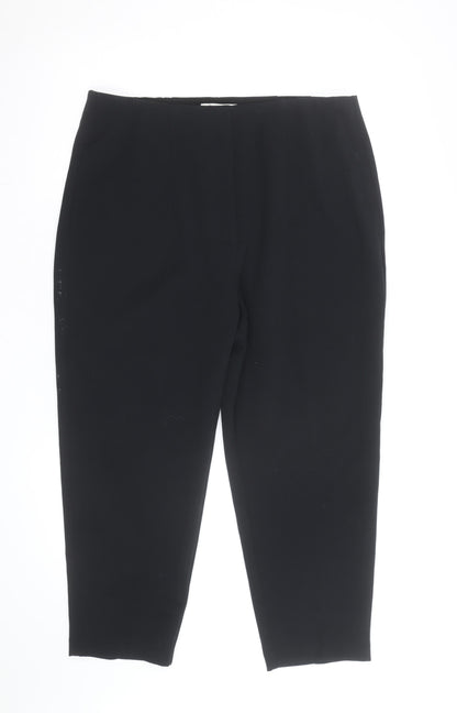 Marks and Spencer Women's Black Cropped Slim Tapered Trousers Size 12