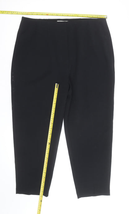 Marks and Spencer Women's Black Cropped Slim Tapered Trousers Size 12