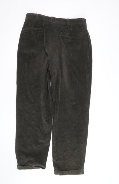 Brooks Brothers Men's Brown Corduroy Pleated Trousers 34W 32L Regular Fit