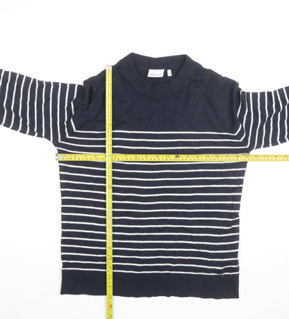 NEXT Men's Blue Striped Cotton Crew Neck Jumper Size M