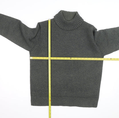 Marks and Spencer Men's Grey Wool Roll Neck Jumper Medium