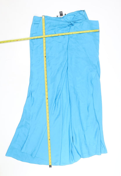 Ralph Lauren Women’s Blue Silk Long Wrap Skirt Size 10