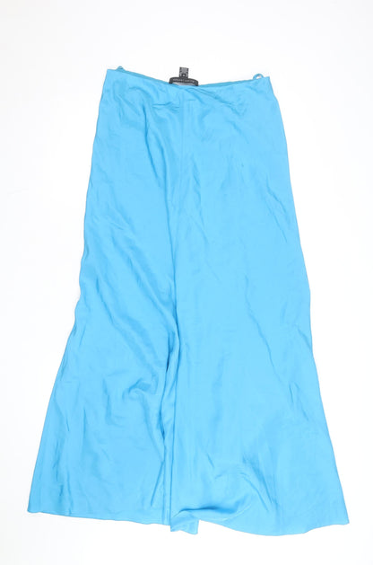 Ralph Lauren Women’s Blue Silk Long Wrap Skirt Size 10