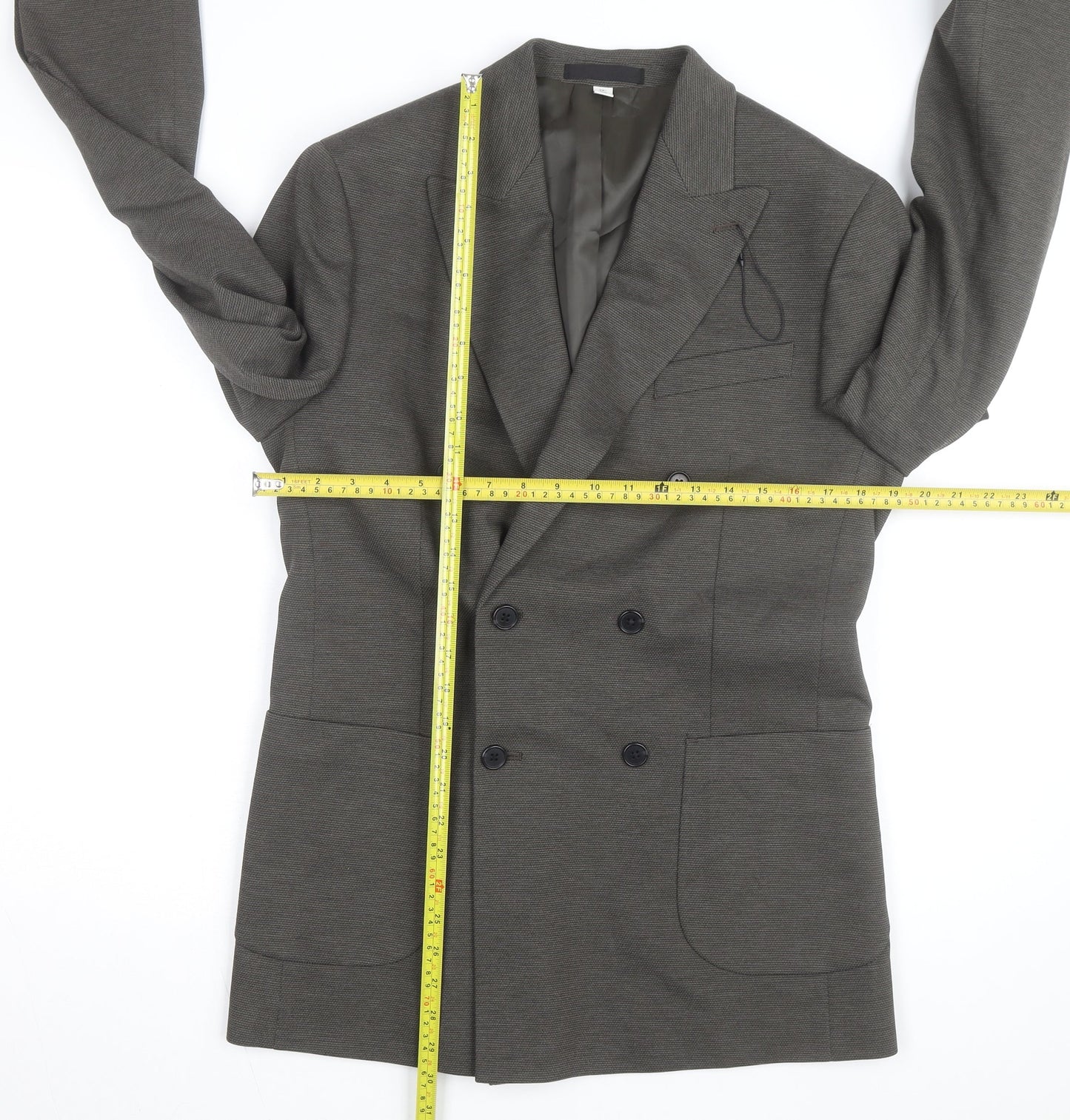 Marks and Spencer Men's Green Wool Blend Regular Fit Blazer 38R
