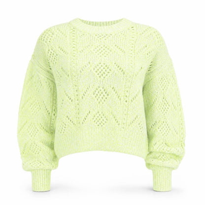 River Island Women’s Yellow Open-Knit Pullover Jumper Size S