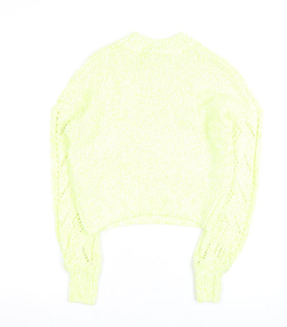 River Island Women’s Yellow Open-Knit Pullover Jumper Size S