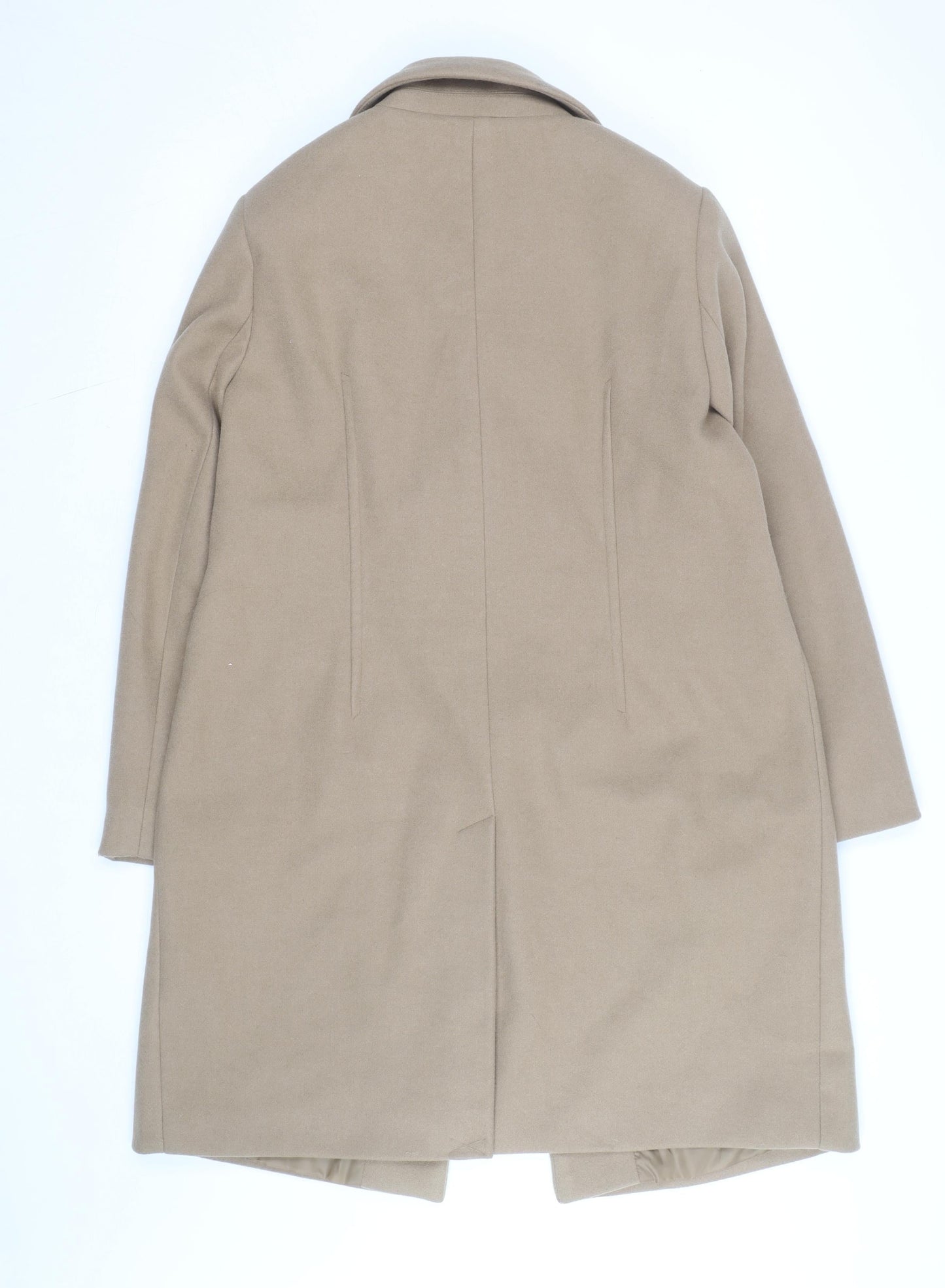 Marks and Spencer Women’s Beige Wool Blend Long Overcoat Size 16