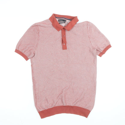 Marks and Spencer Autograph Men's Red Cotton Blend Polo Shirt M