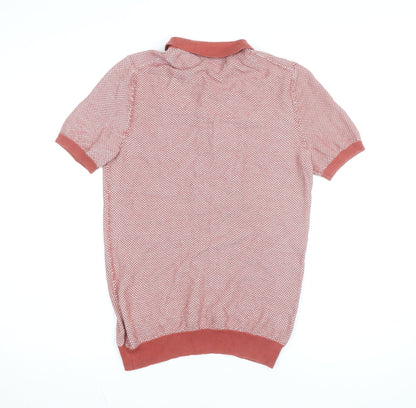 Marks and Spencer Autograph Men's Red Cotton Blend Polo Shirt M