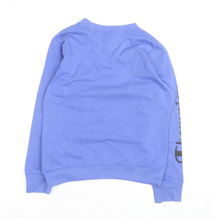 Champion Women Blue Logo Crew Neck Pullover Sweatshirt Size M