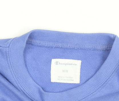 Champion Women Blue Logo Crew Neck Pullover Sweatshirt Size M