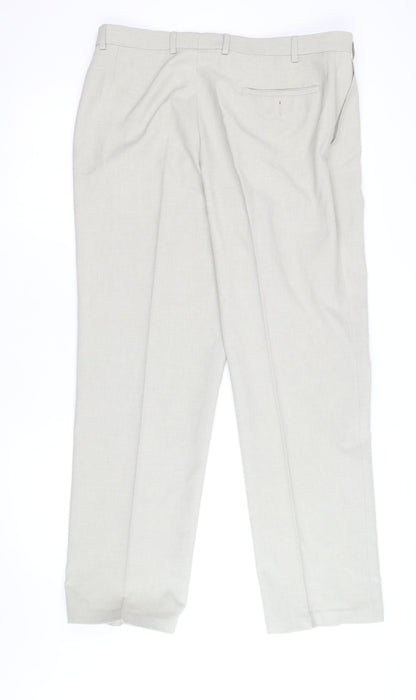Marks and Spencer Men's Beige Linen Cotton Dress Pants 34W 32L Regular Fit