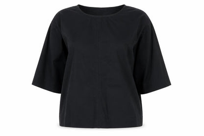 Carolyn Donnelly The Edit Women's Black Cotton Blouse UK 12 Relaxed Fit
