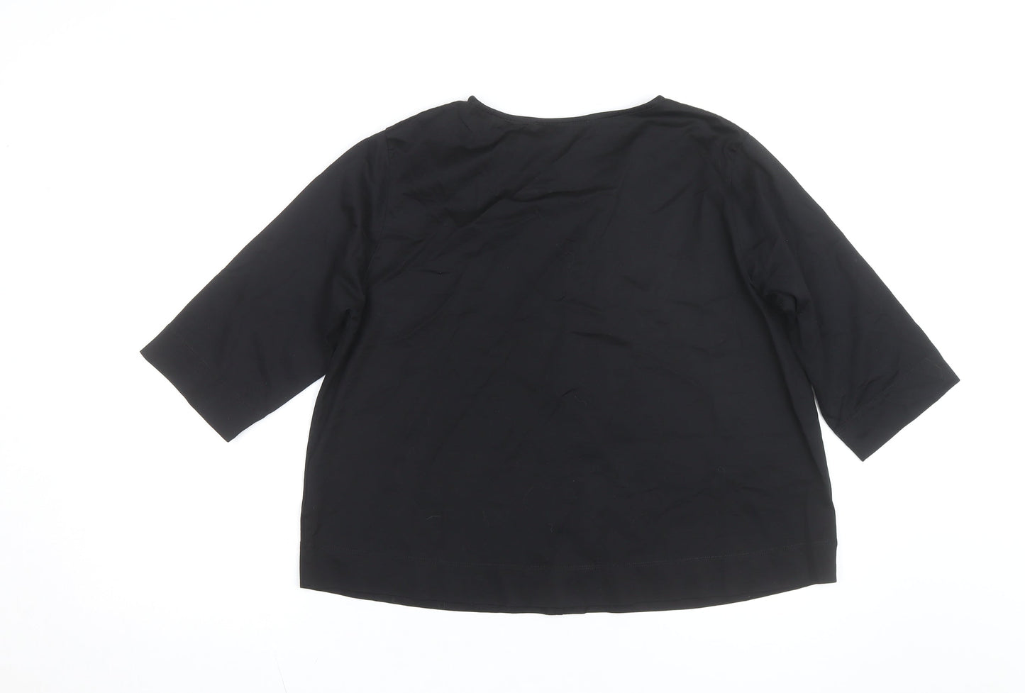 Carolyn Donnelly The Edit Women's Black Cotton Blouse UK 12 Relaxed Fit