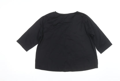 Carolyn Donnelly The Edit Women's Black Cotton Blouse UK 12 Relaxed Fit