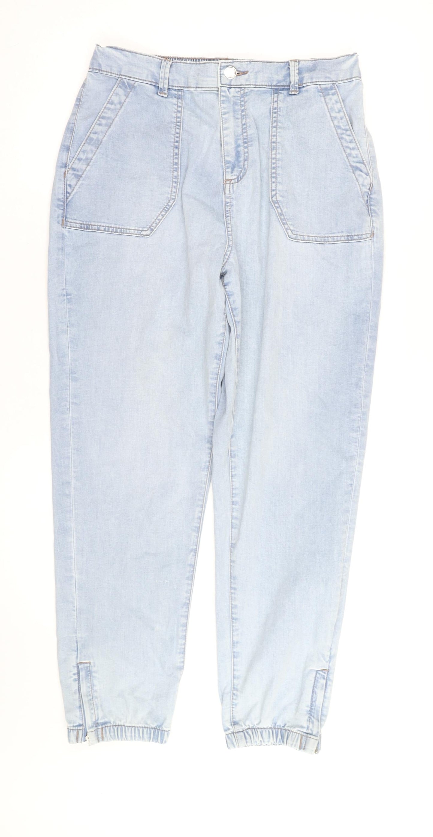 Marks and Spencer Women’s Light Blue High Rise Cropped Jeans Size 12
