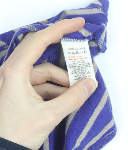 White Stuff Women's Blue Striped Jersey A-Line Dress XL