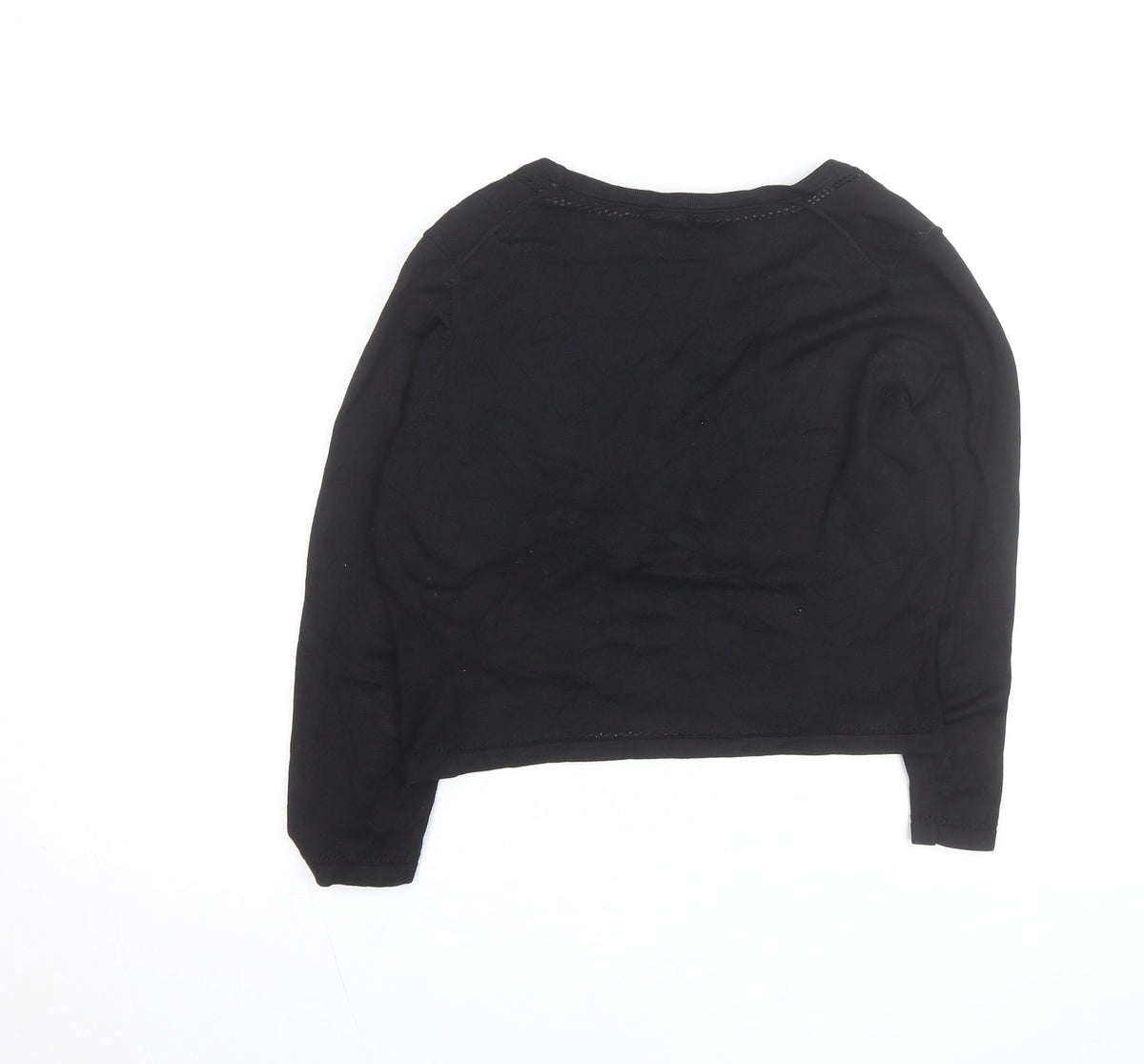Hobbs Women Black Size 12 Wrap Knit Cotton Jumper