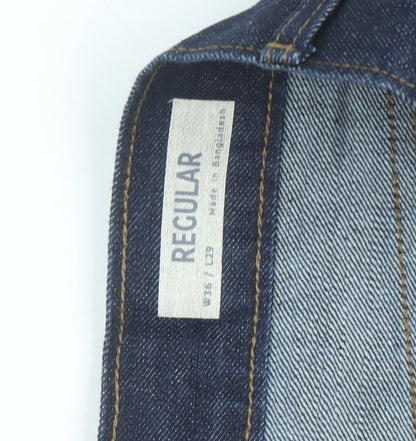 Marks and Spencer Men's Blue Regular Fit Straight Jeans 36W 29L