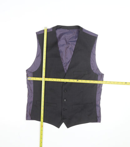 Next Men's Black Formal Wool Blend Waistcoat Size 42 Regular
