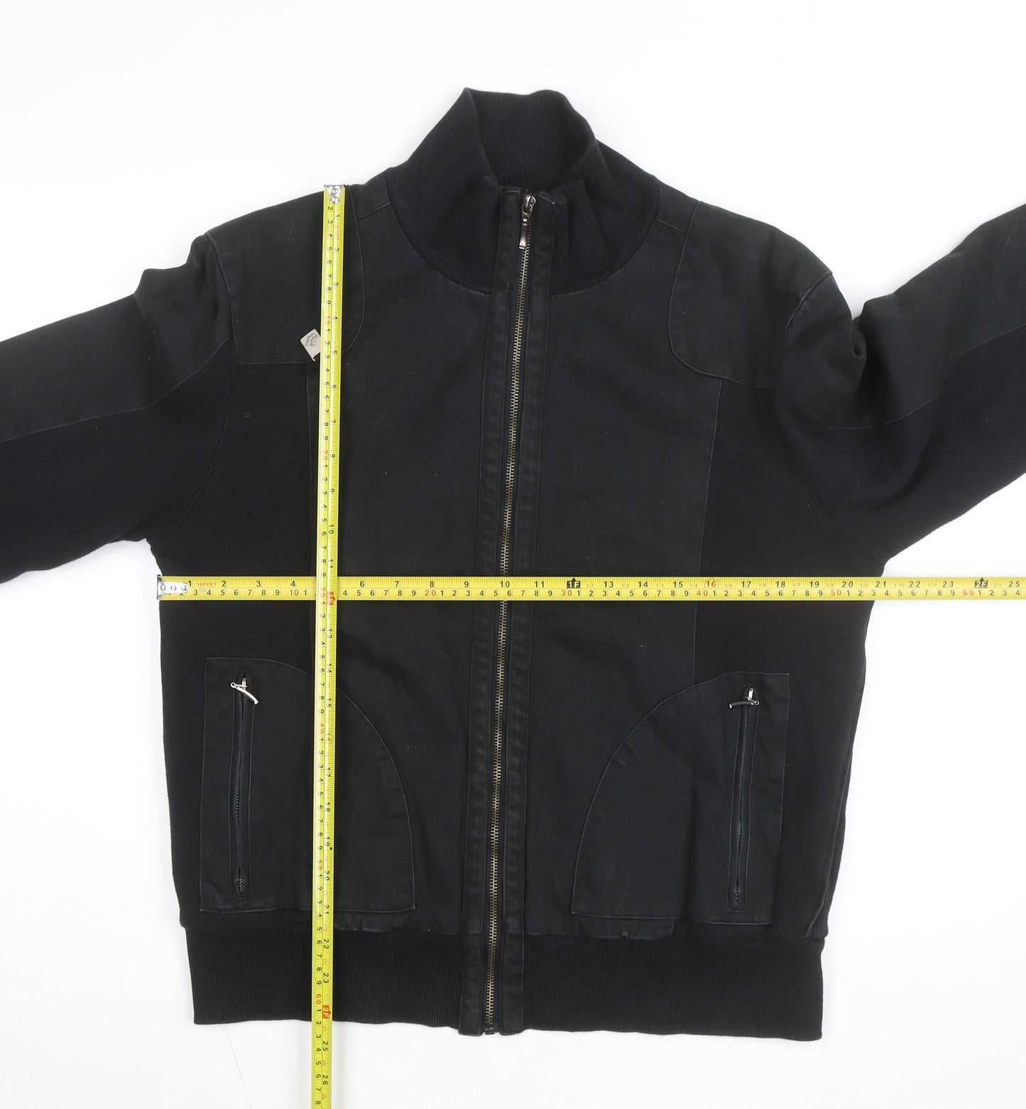 Criminal Damage Men's Black Cotton Bomber Jacket Size L