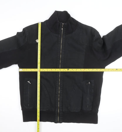 Criminal Damage Men's Black Cotton Bomber Jacket Size L