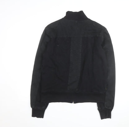 Criminal Damage Men's Black Cotton Bomber Jacket Size L
