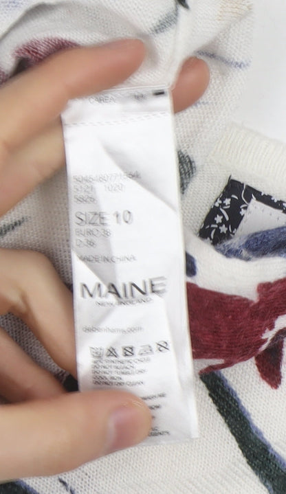 Womens UK Size 10 Maine New England Multicoloured Pullover Jumper