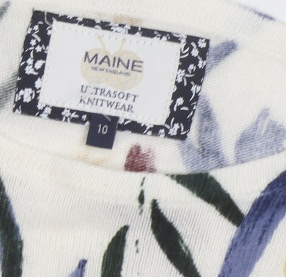 Womens UK Size 10 Maine New England Multicoloured Pullover Jumper